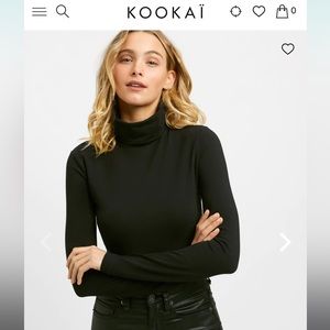 Kookai black bodysuit turtleneck NWT